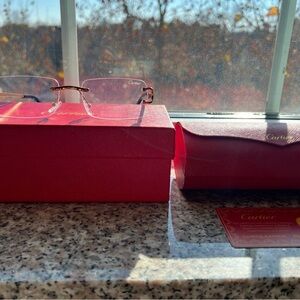 Cartier Men's Glasses in Red and Gold